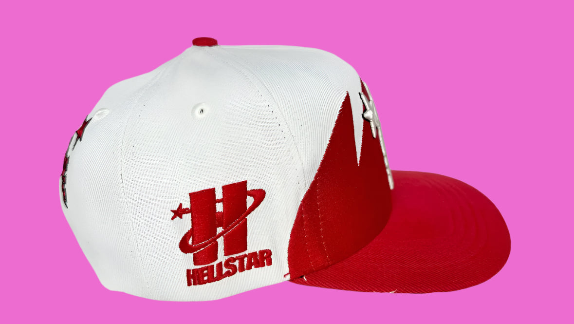 Hellstar Shark Teeth Snapback Off White/Red