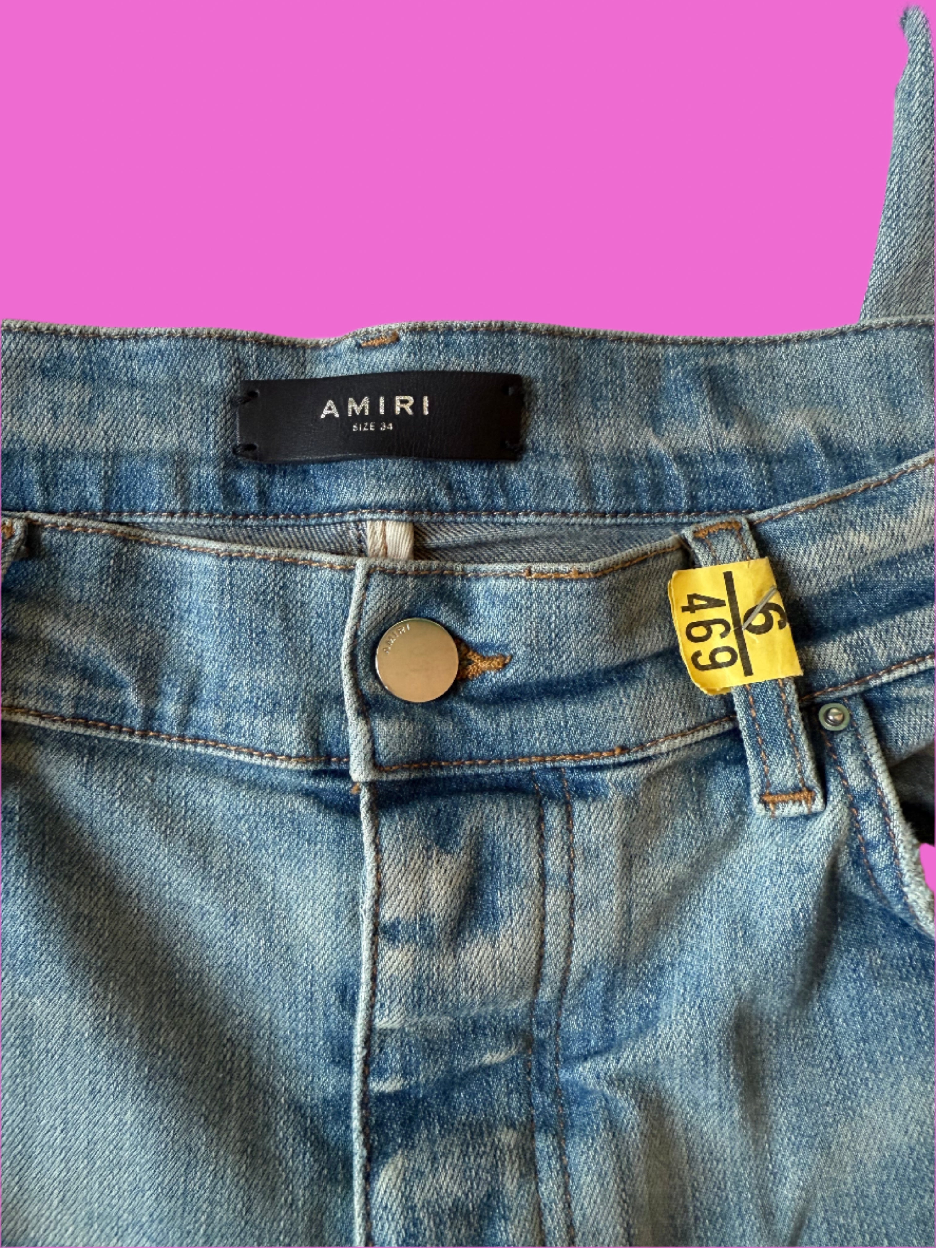 Amiri MX1 Red Navy Patch Blue Denim