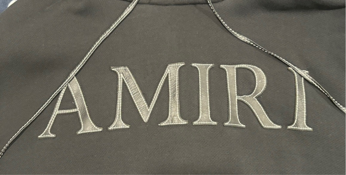 Amiri Black leather hoodie size m