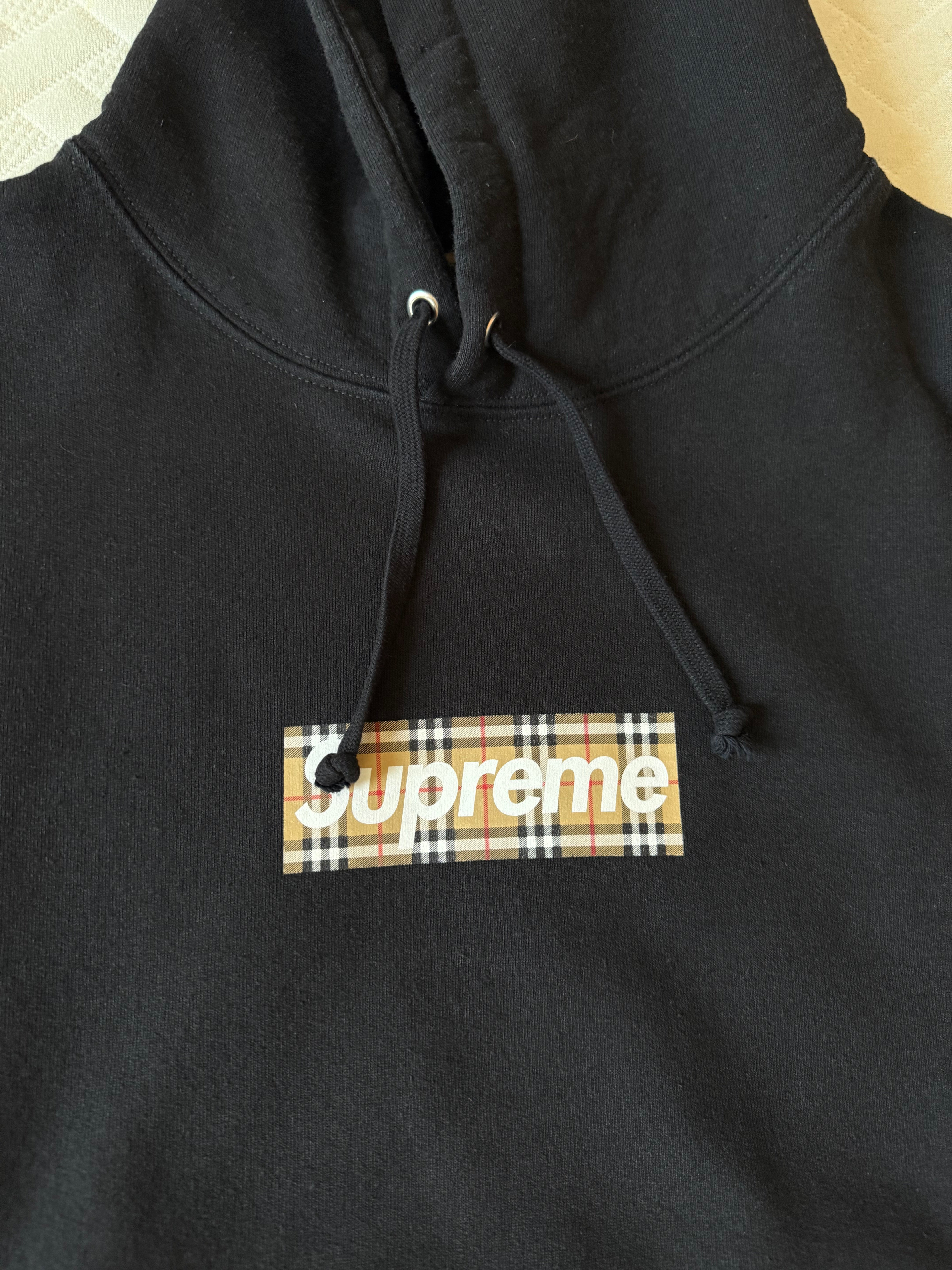Burberry X Supreme Box Logo Hooded Sweatshirt 'Black