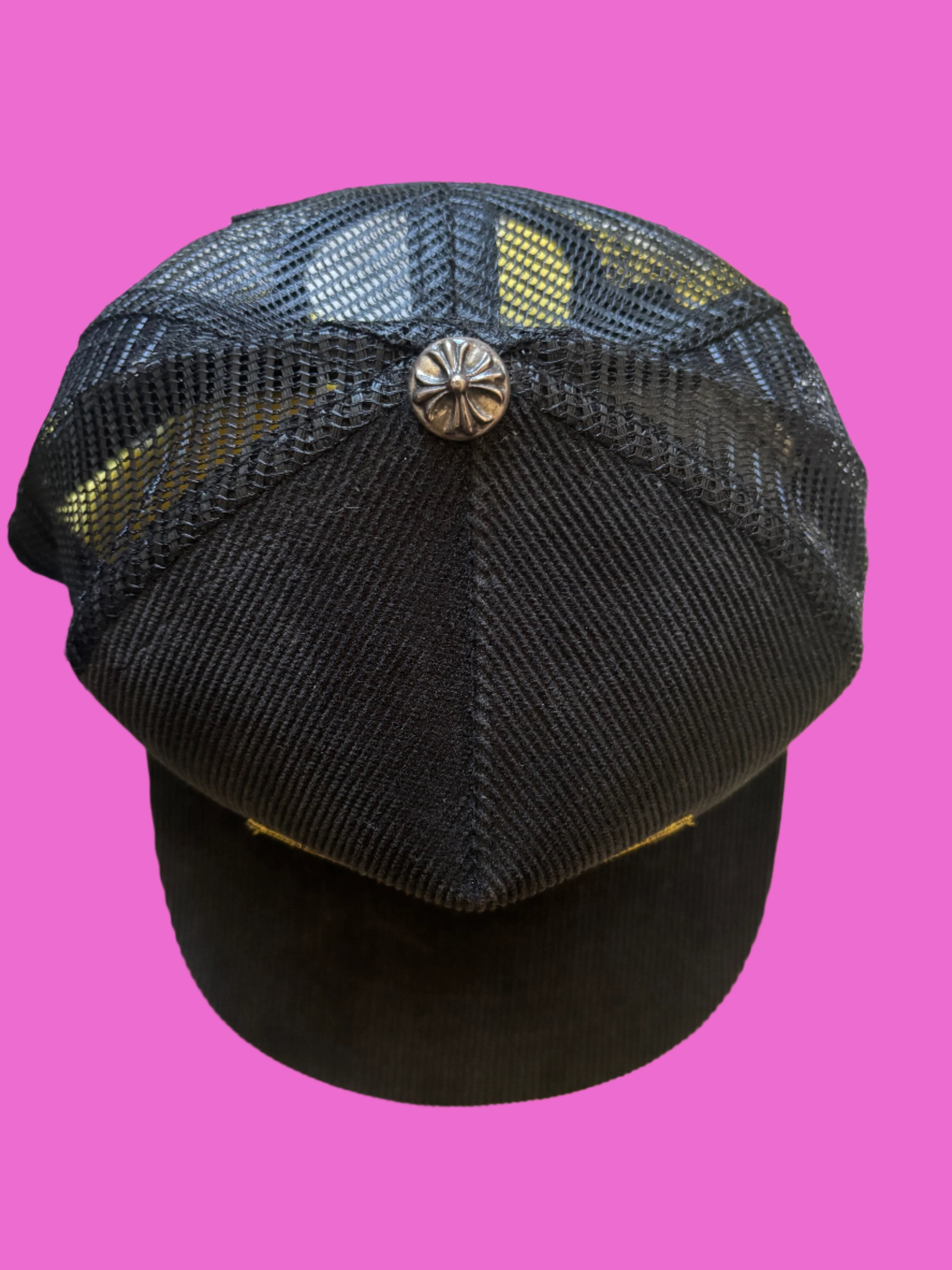Chrome Hearts Hollywood Corduroy Trucker Hat 'Black/Gold'
