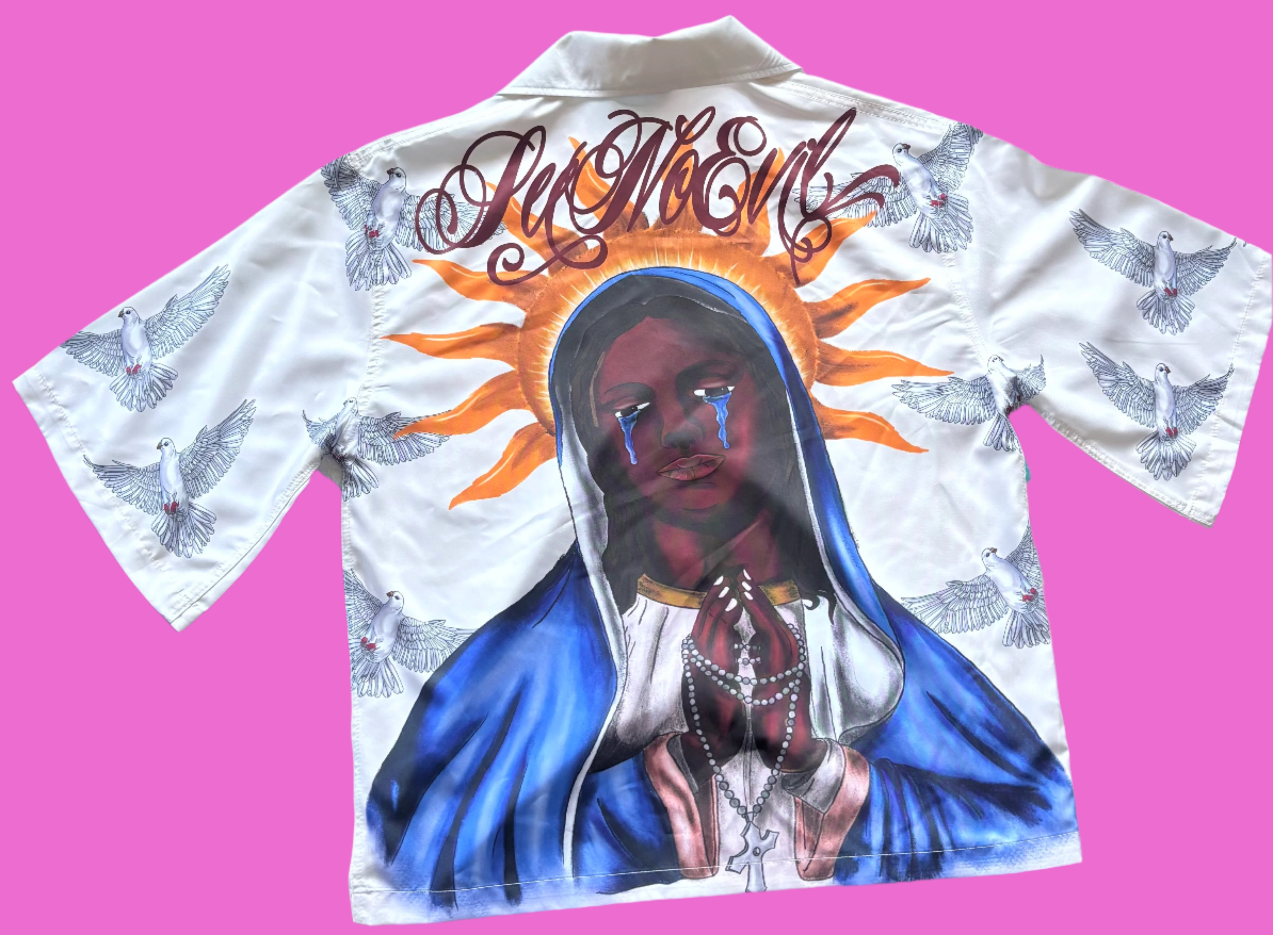 A Black Saint Mary Button UP