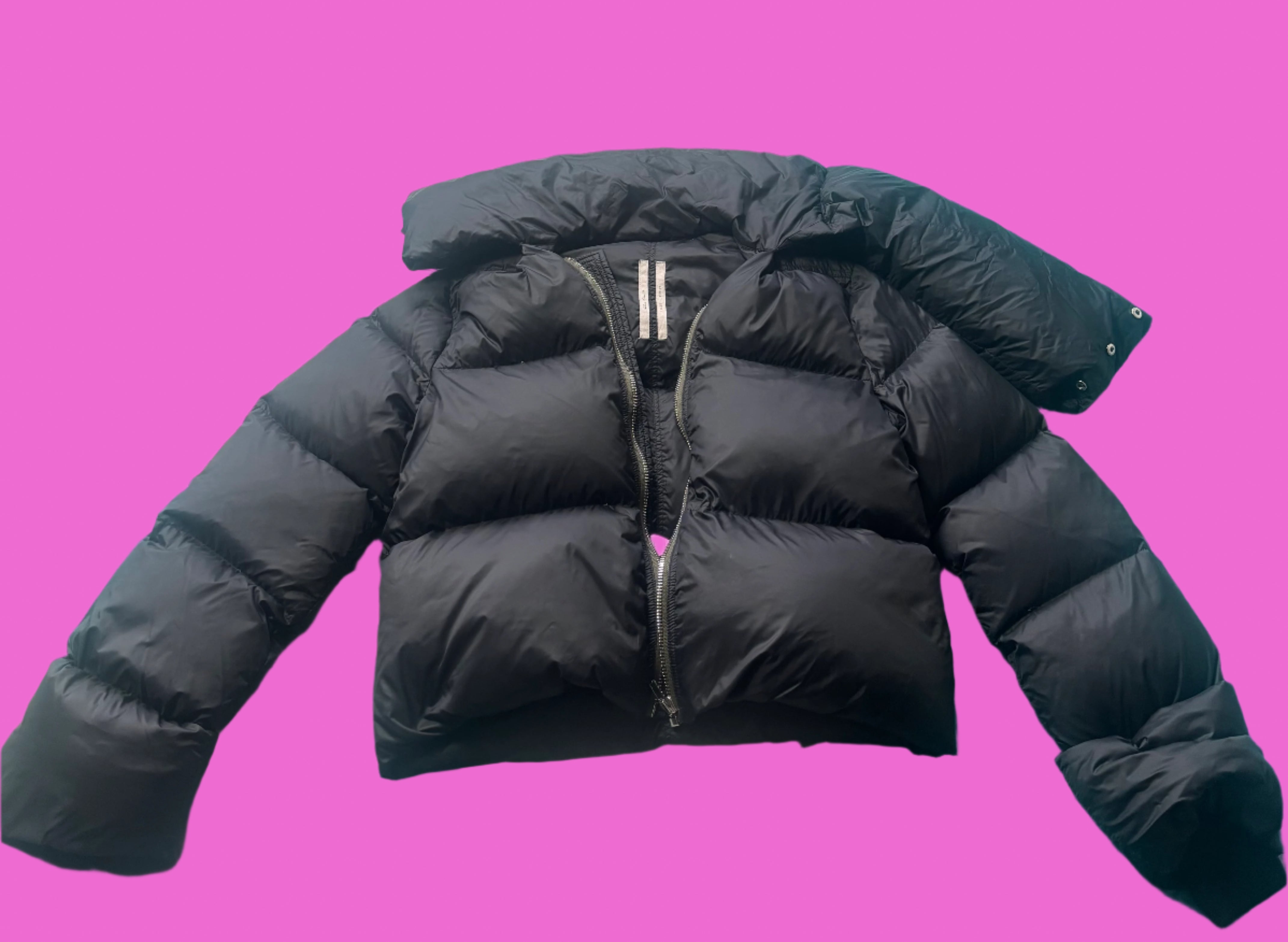 RICK OWENS Black Porterville Funnel Neck Down Jacket