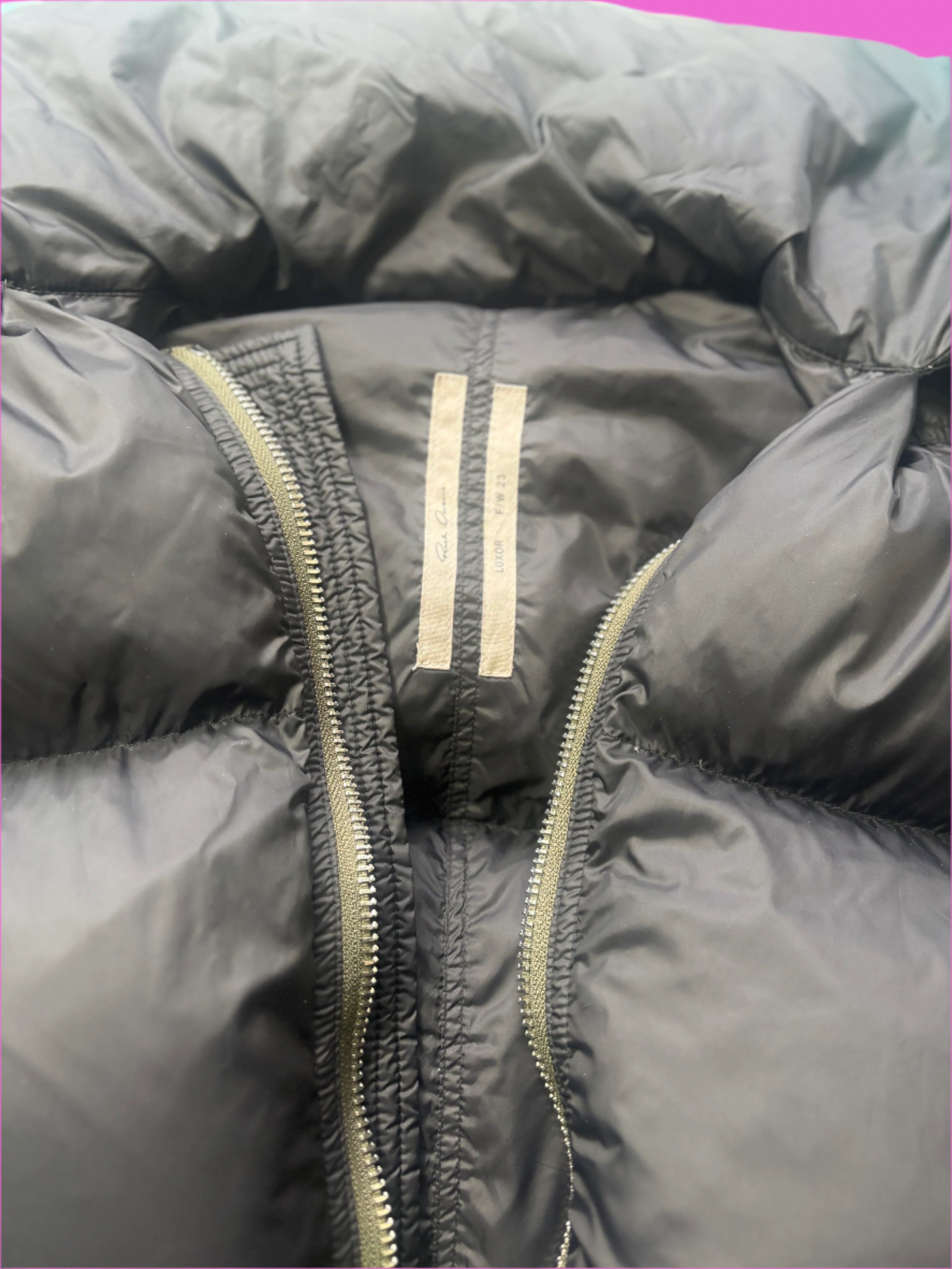 RICK OWENS Black Porterville Funnel Neck Down Jacket