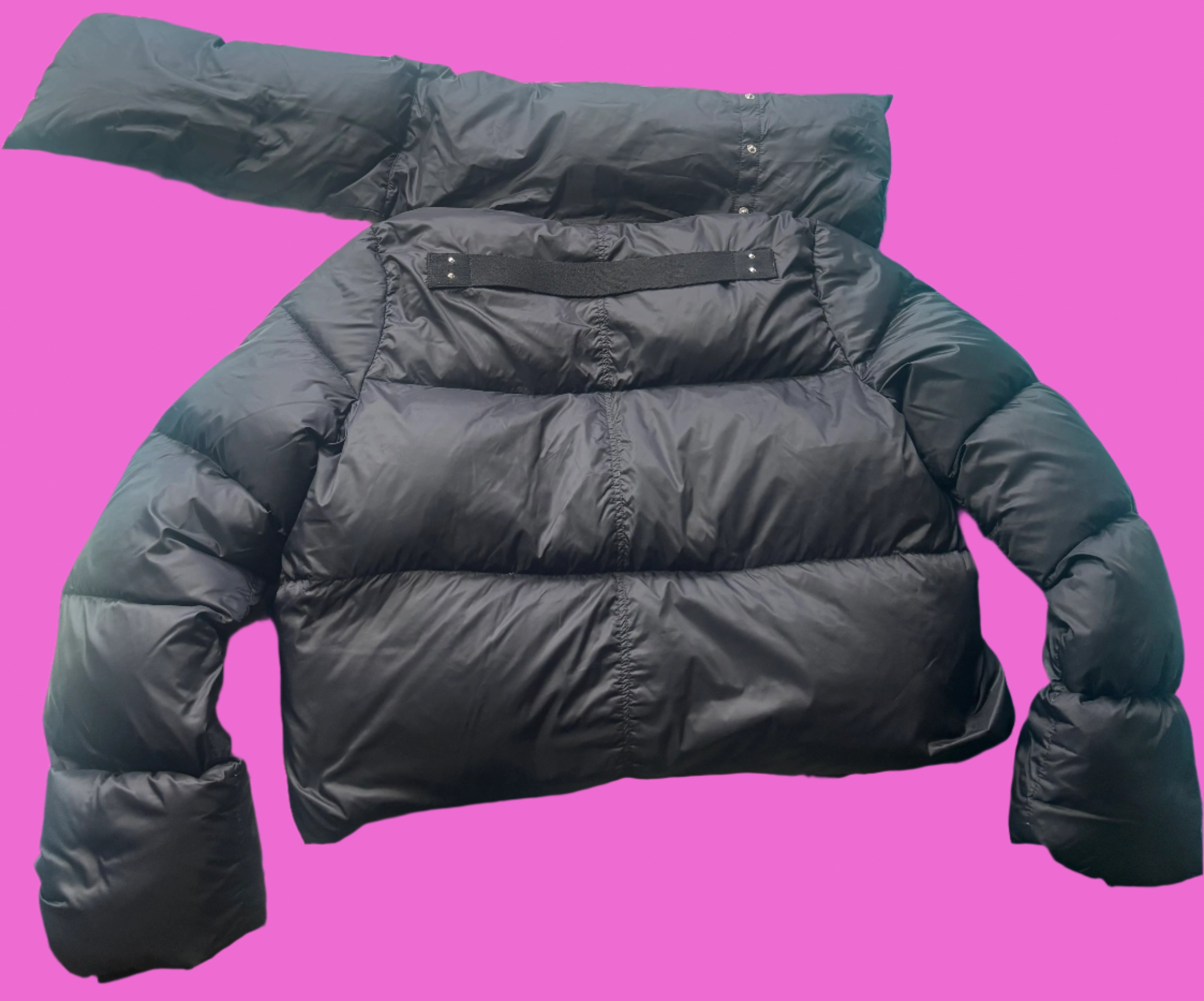 RICK OWENS Black Porterville Funnel Neck Down Jacket
