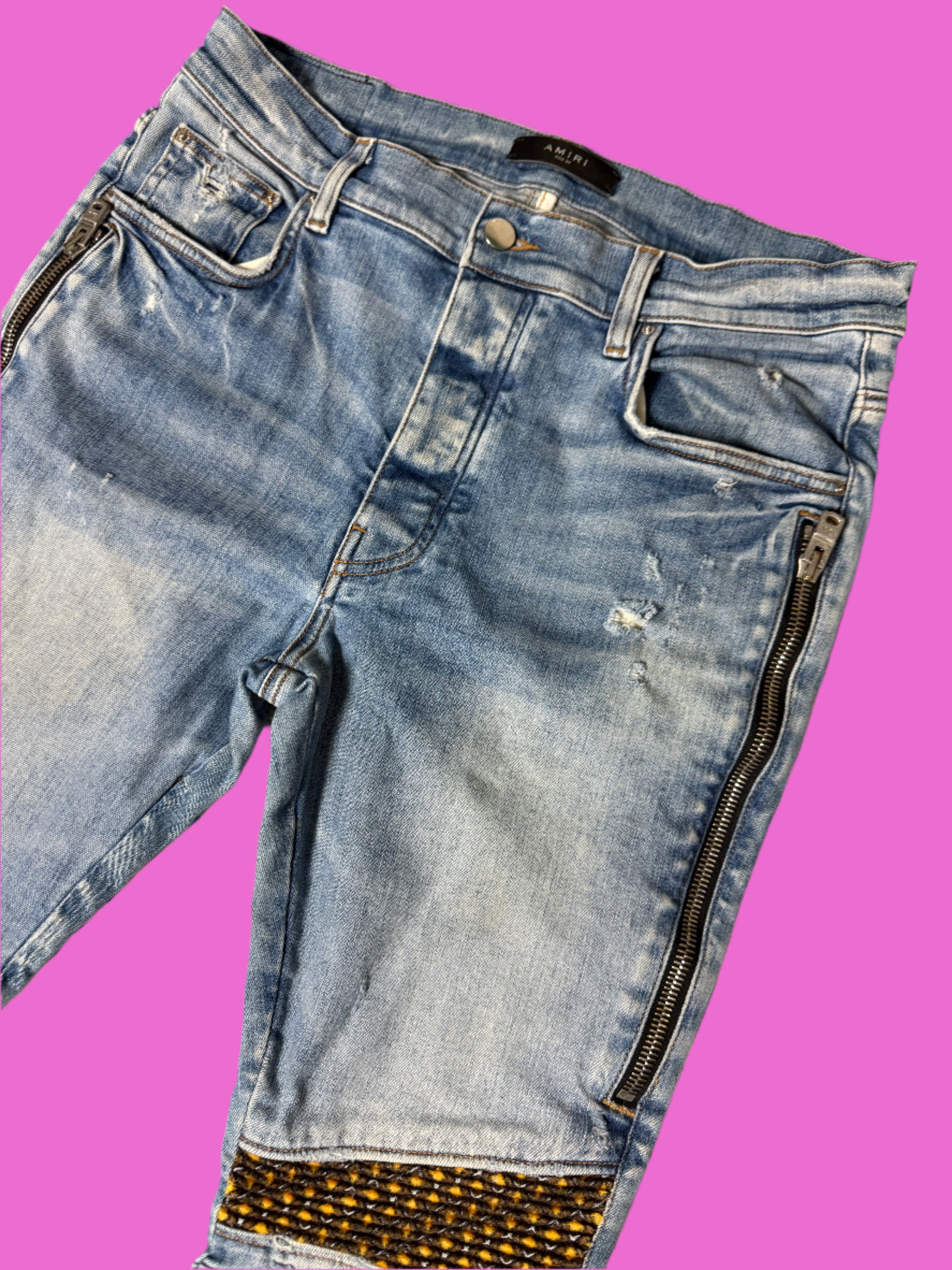 Amiri MX2 Velvet PJ Patch Jeans Clay Indigo
